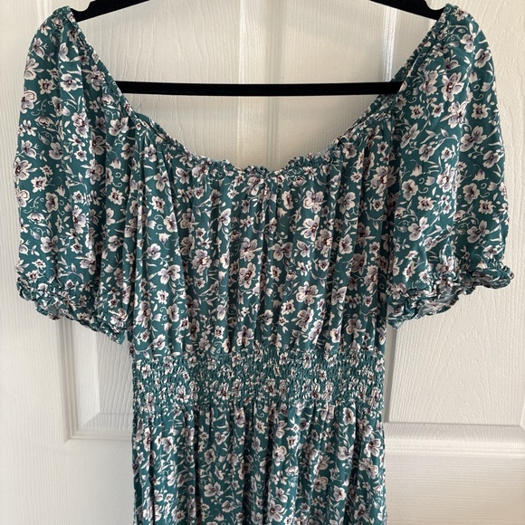 Luxology Teal Floral Dress - Picture 6 of 8